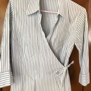 Hennessy H&M stripe wrap blouse